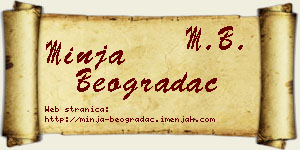 Minja Beogradac vizit kartica